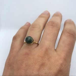 2/ $20 Green jasper wire wrap ring